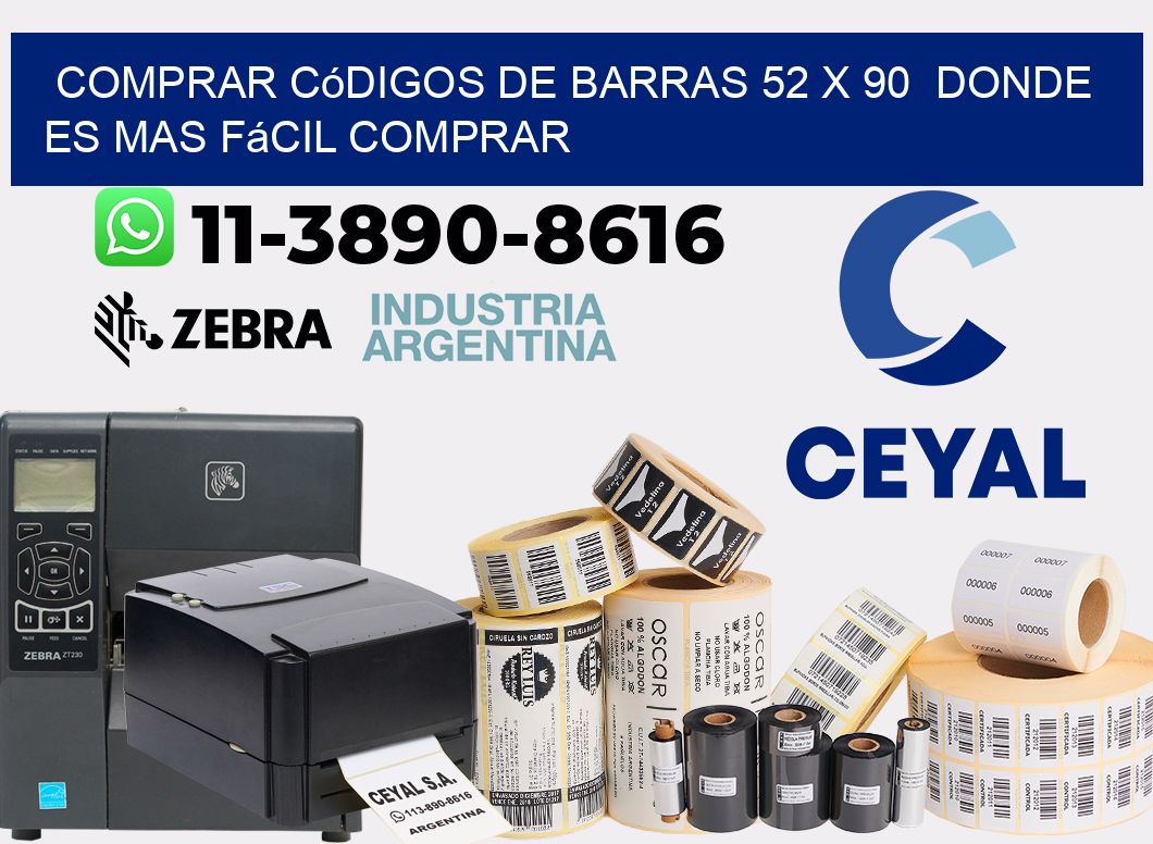 Comprar códigos de barras 52 x 90  Donde es mas fácil comprar