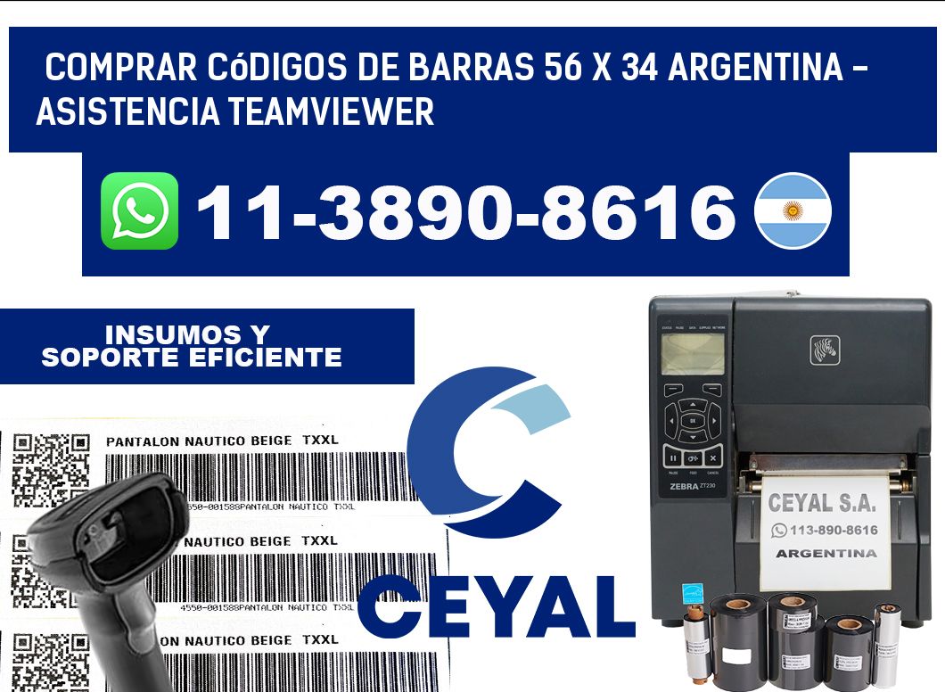Comprar códigos de barras 56 x 34 argentina - asistencia teamviewer