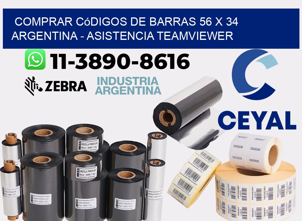 Comprar códigos de barras 56 x 34 argentina - asistencia teamviewer