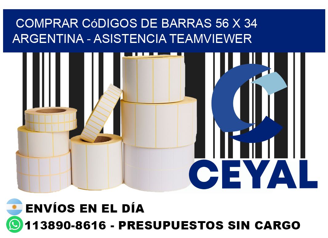 Comprar códigos de barras 56 x 34 argentina - asistencia teamviewer