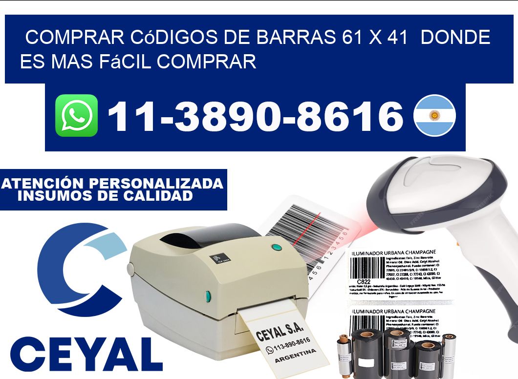 Comprar códigos de barras 61 x 41  Donde es mas fácil comprar