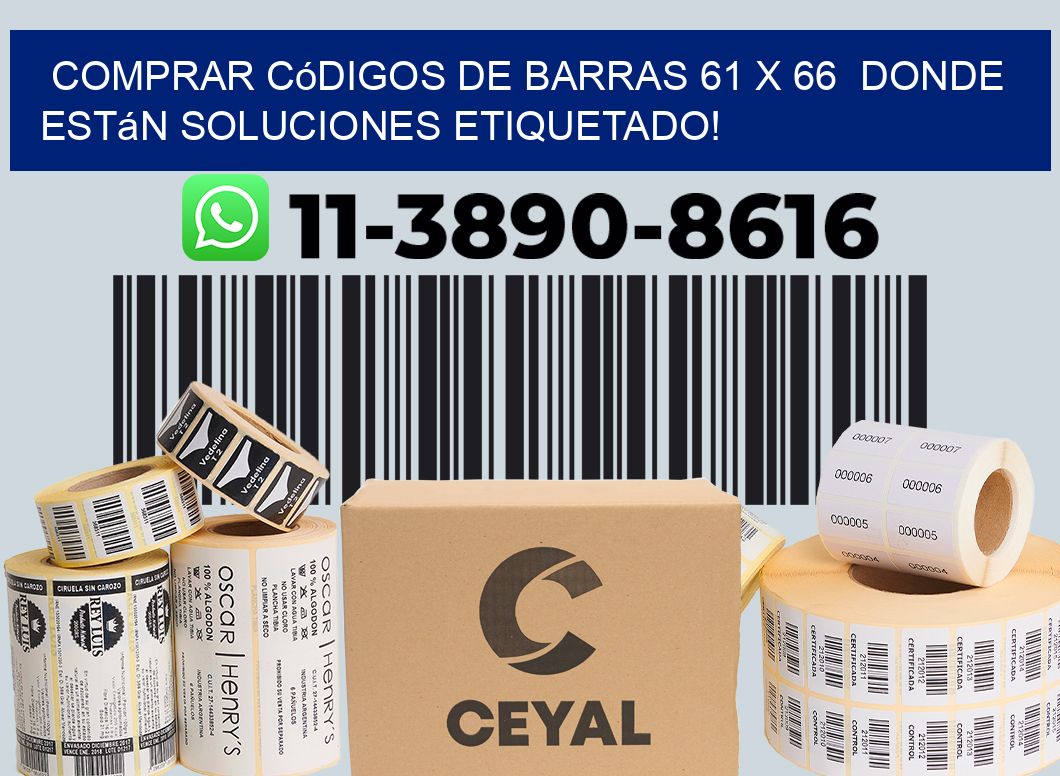 Comprar códigos de barras 61 x 66  donde están soluciones etiquetado!