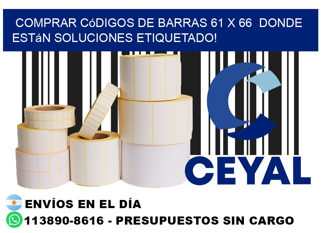 Comprar códigos de barras 61 x 66  donde están soluciones etiquetado!