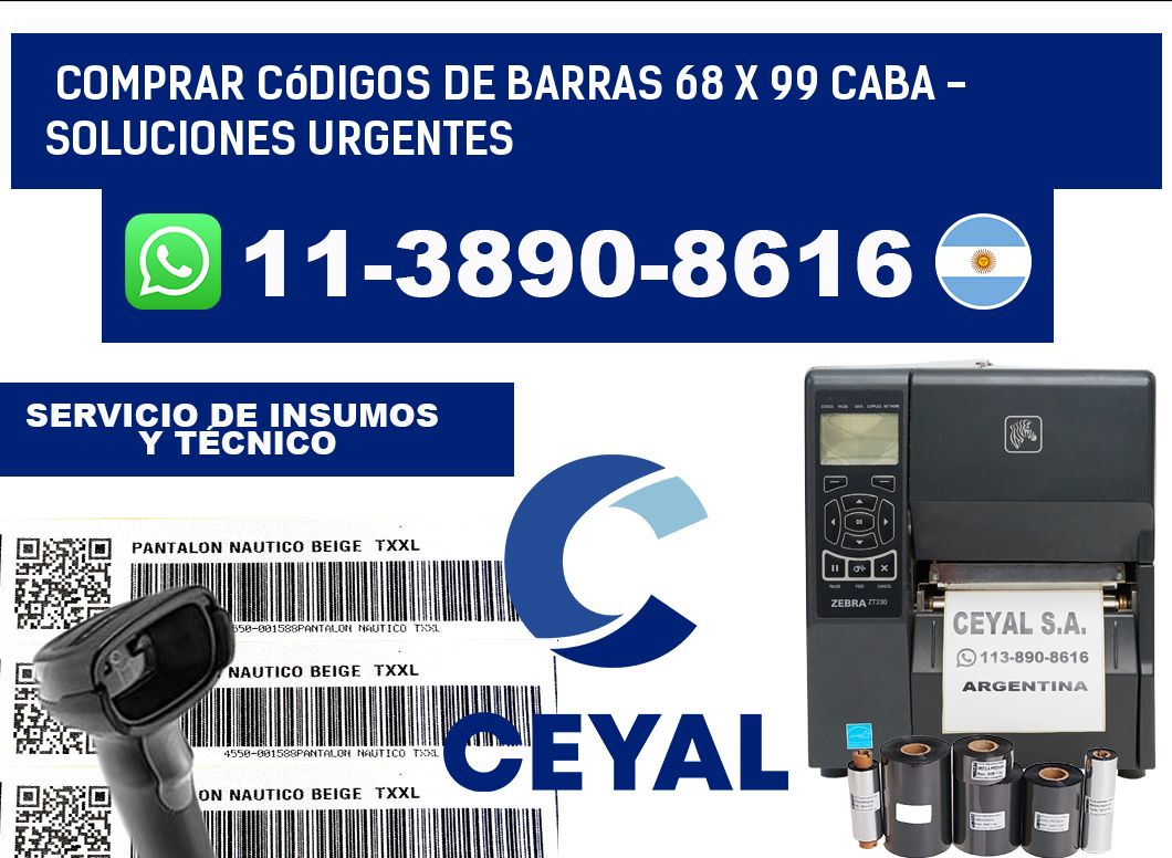 Comprar códigos de barras 68 x 99 CABA - soluciones urgentes