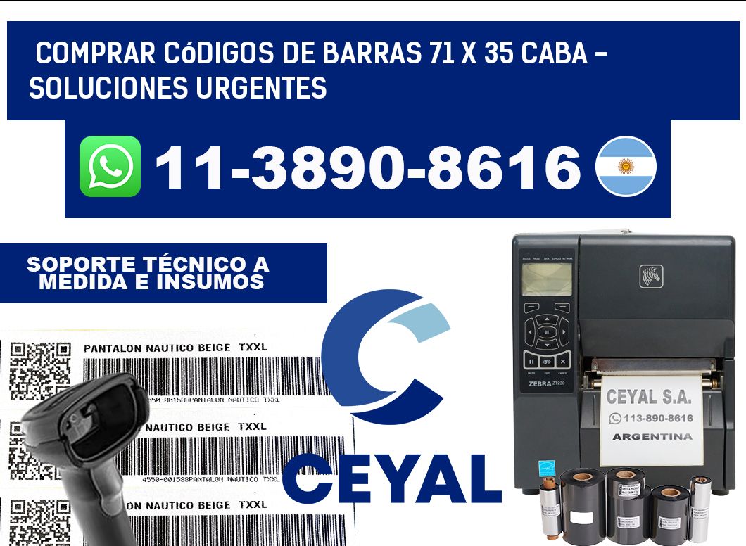 Comprar códigos de barras 71 x 35 CABA - soluciones urgentes