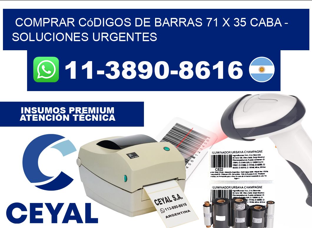 Comprar códigos de barras 71 x 35 CABA - soluciones urgentes
