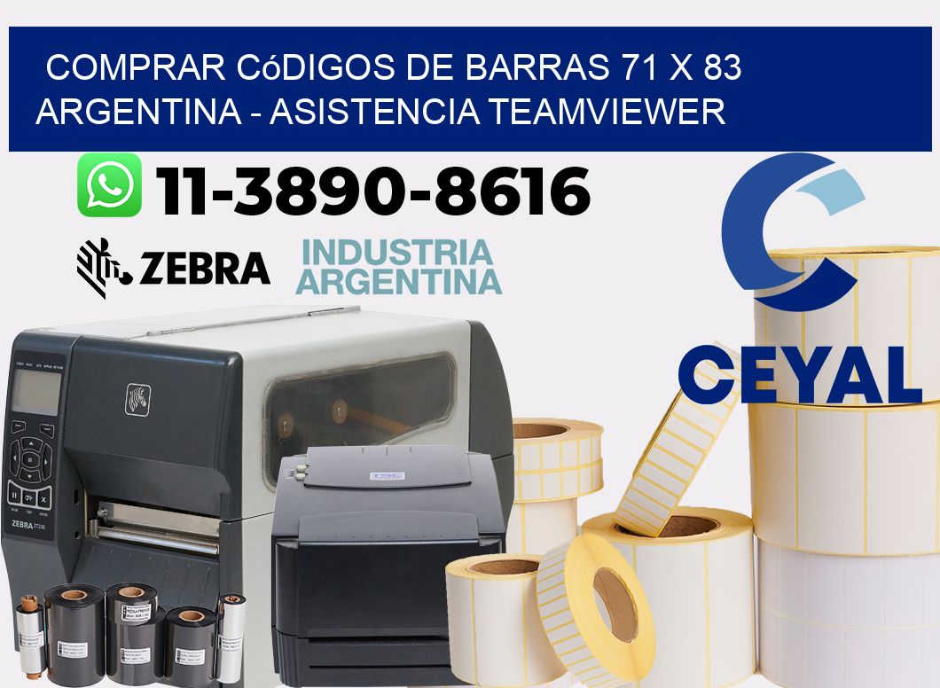 Comprar códigos de barras 71 x 83 argentina - asistencia teamviewer