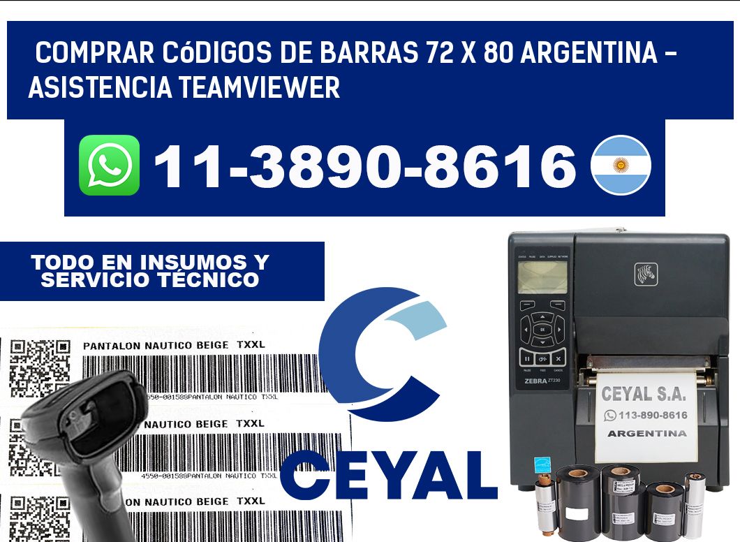 Comprar códigos de barras 72 x 80 argentina - asistencia teamviewer