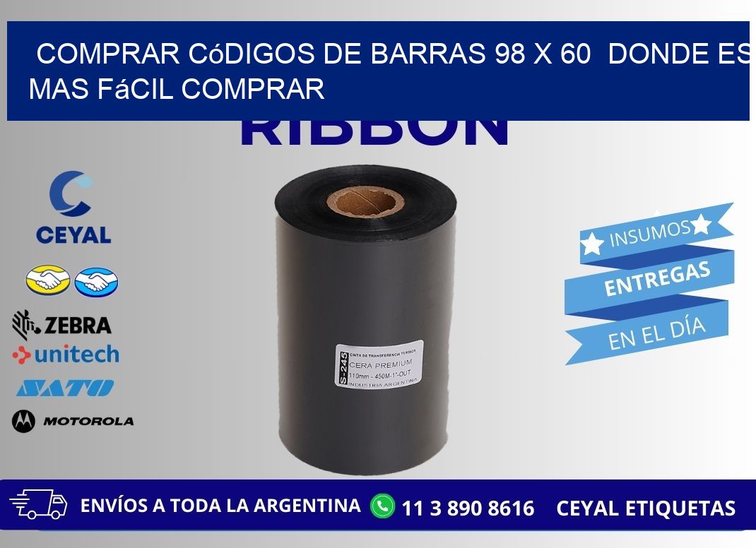 Comprar códigos de barras 98 x 60  Donde es mas fácil comprar
