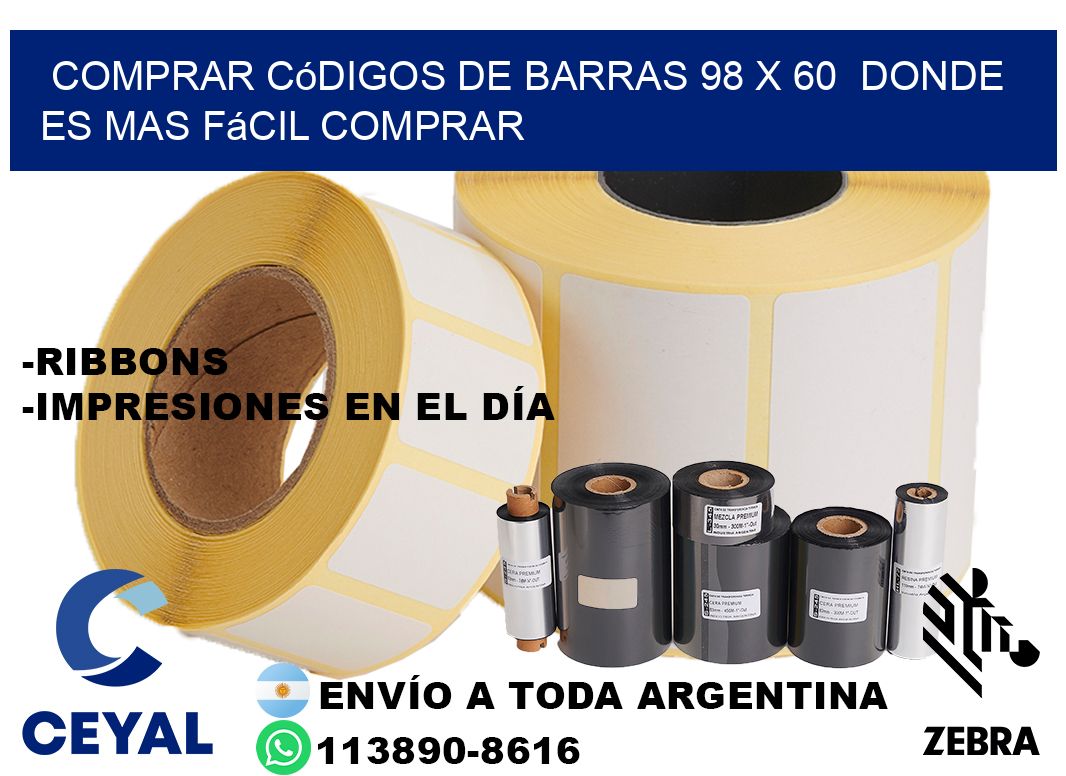 Comprar códigos de barras 98 x 60  Donde es mas fácil comprar