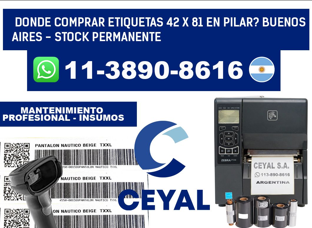 Donde Comprar etiquetas 42 x 81 en PILAR? Buenos Aires - Stock permanente