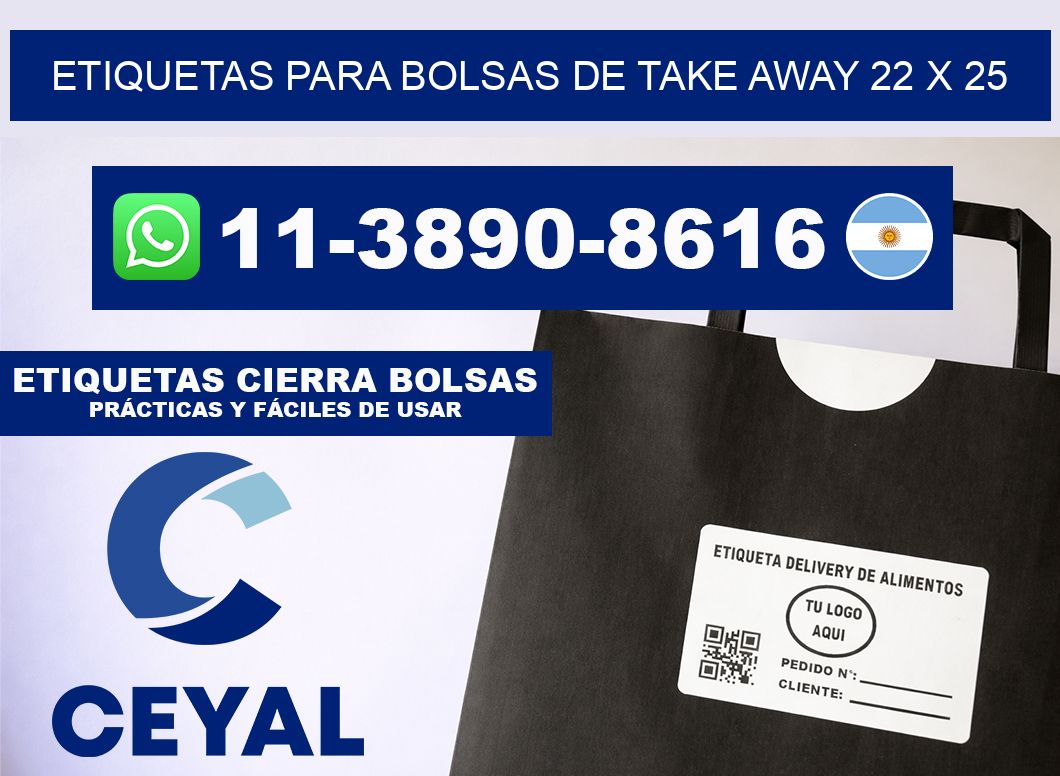 ETIQUETAS PARA BOLSAS DE TAKE AWAY 22 x 25