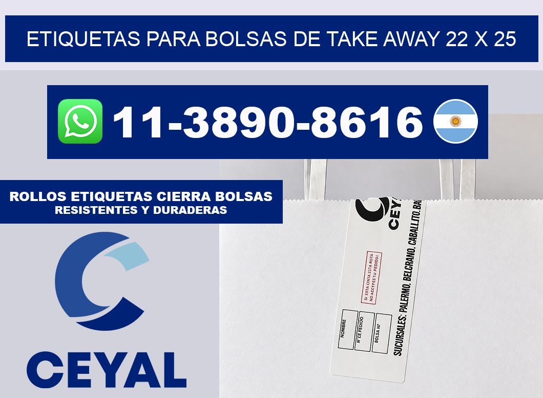 ETIQUETAS PARA BOLSAS DE TAKE AWAY 22 x 25