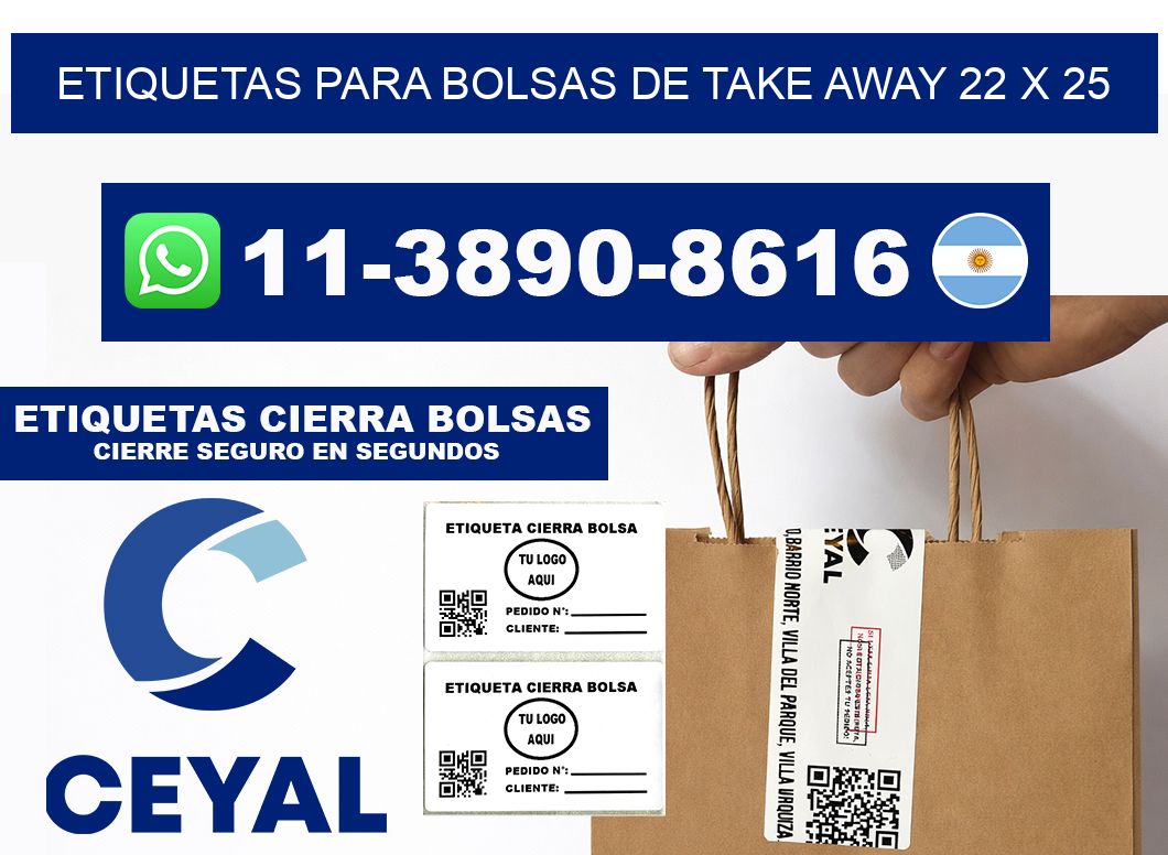 ETIQUETAS PARA BOLSAS DE TAKE AWAY 22 x 25