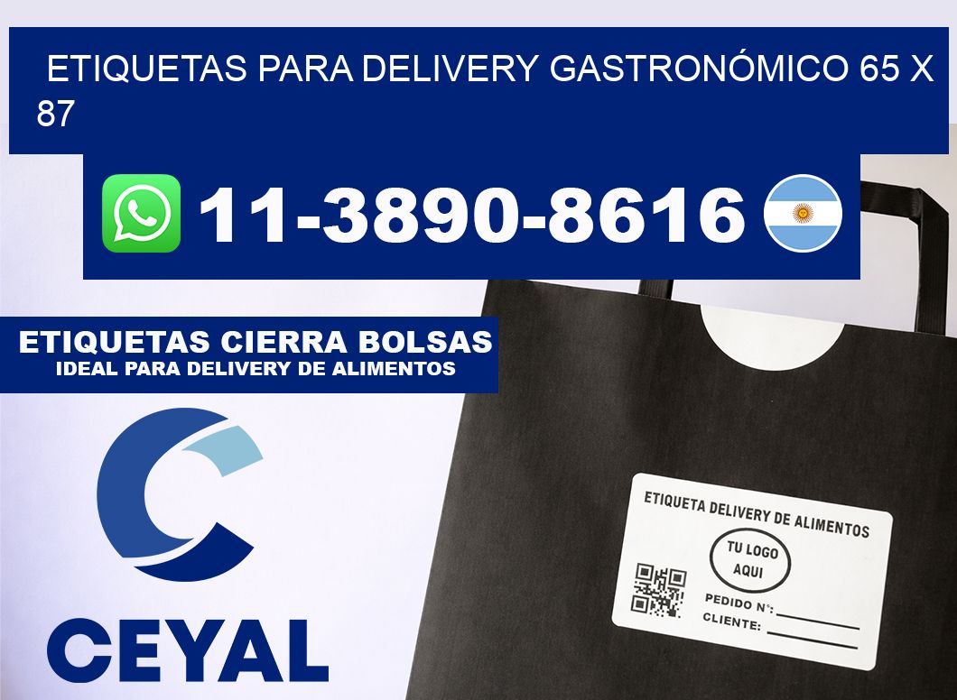 ETIQUETAS PARA DELIVERY GASTRONÓMICO 65 x 87