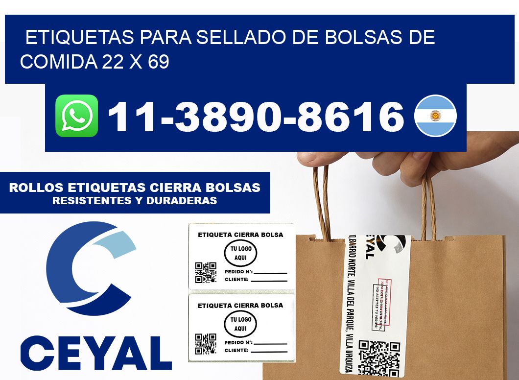ETIQUETAS PARA SELLADO DE BOLSAS DE COMIDA 22 x 69