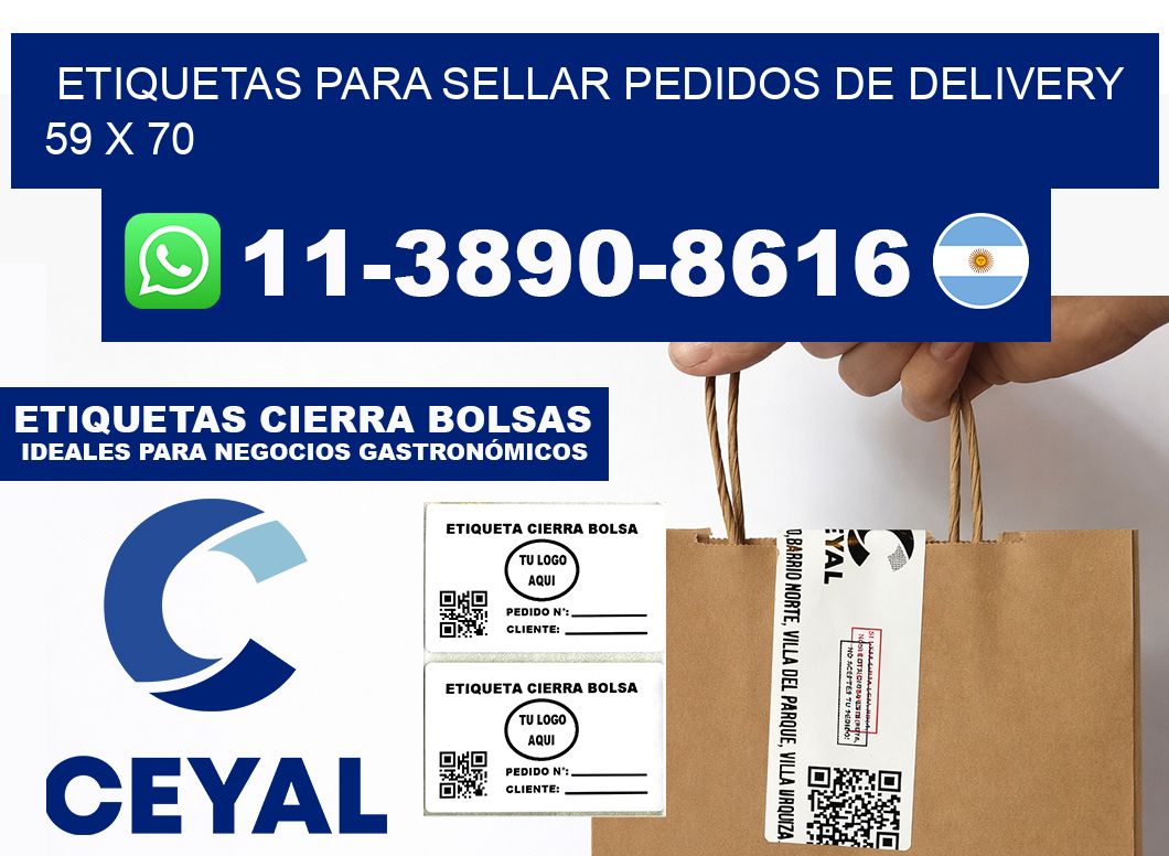 ETIQUETAS PARA SELLAR PEDIDOS DE DELIVERY 59 x 70