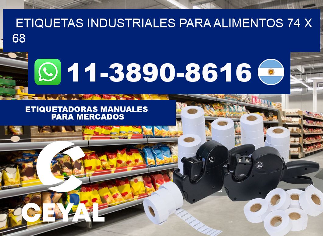 Etiquetas industriales para alimentos 74 x 68
