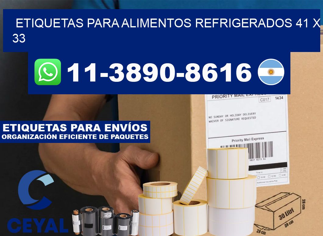 Etiquetas para alimentos refrigerados 41 x 33
