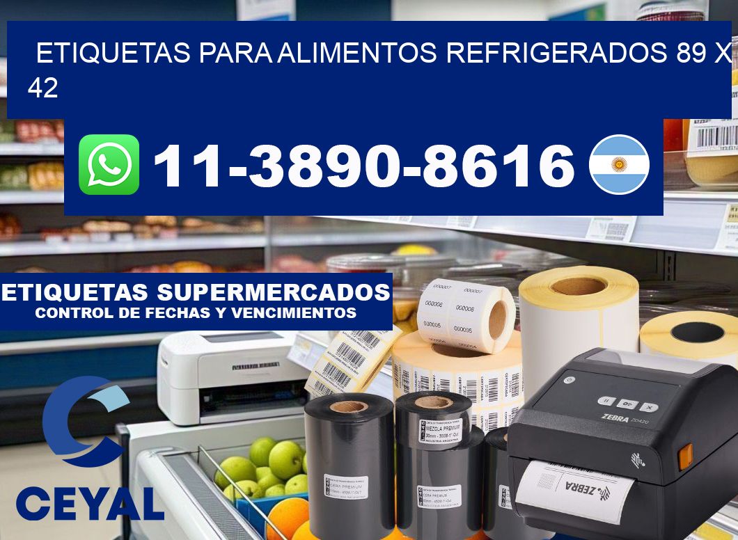 Etiquetas para alimentos refrigerados 89 x 42
