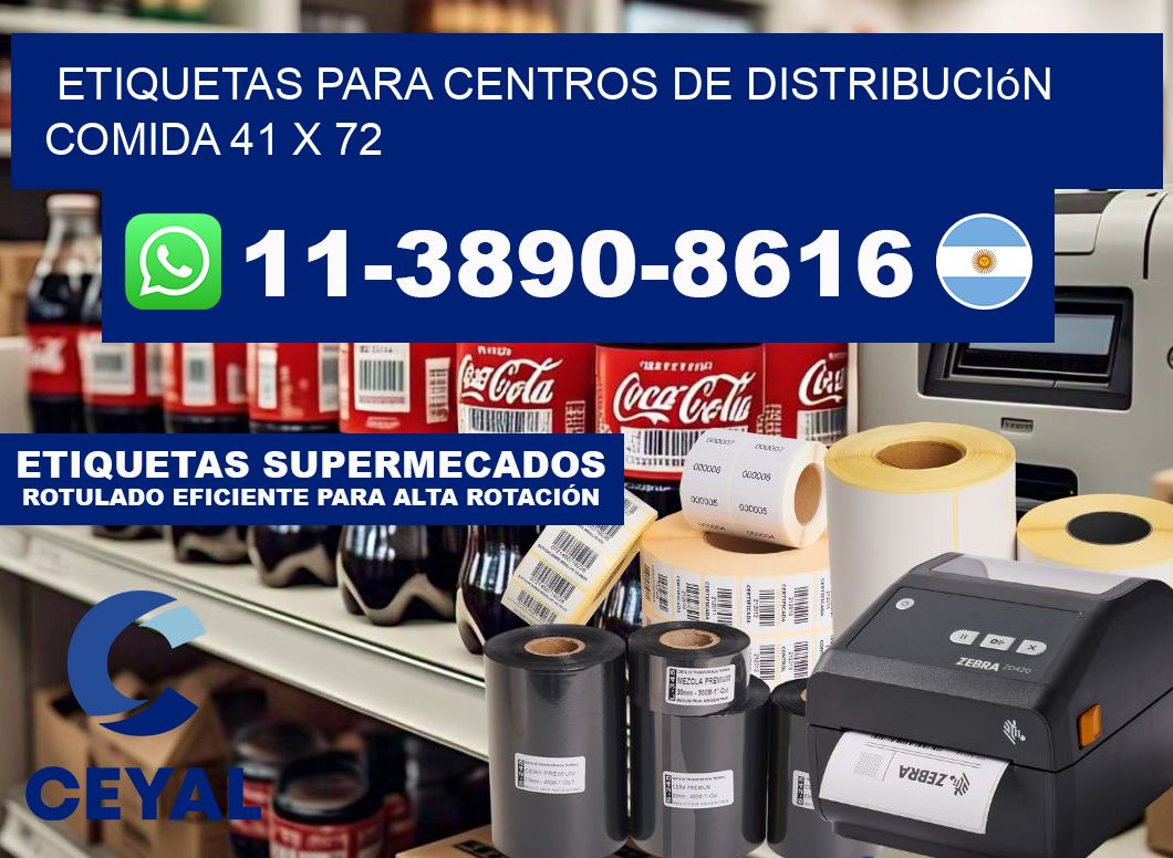Etiquetas para centros de distribución comida 41 x 72