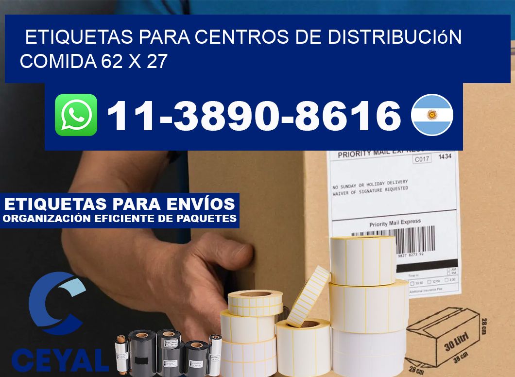 Etiquetas para centros de distribución comida 62 x 27