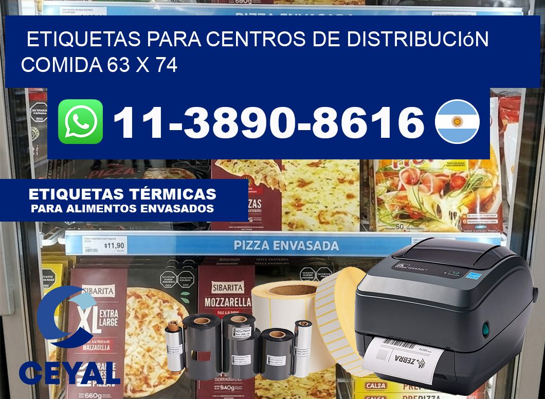 Etiquetas para centros de distribución comida 63 x 74