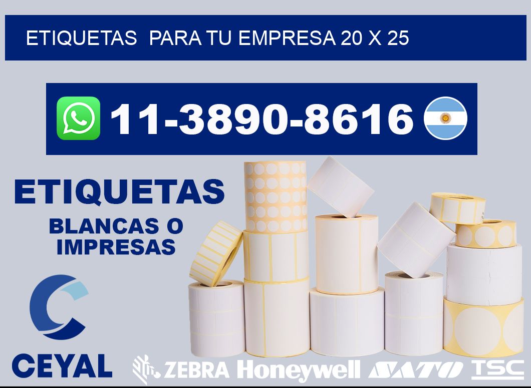 Etiquetas  para tu empresa 20 x 25