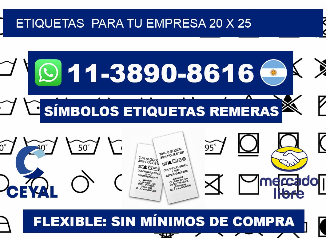 Etiquetas  para tu empresa 20 x 25