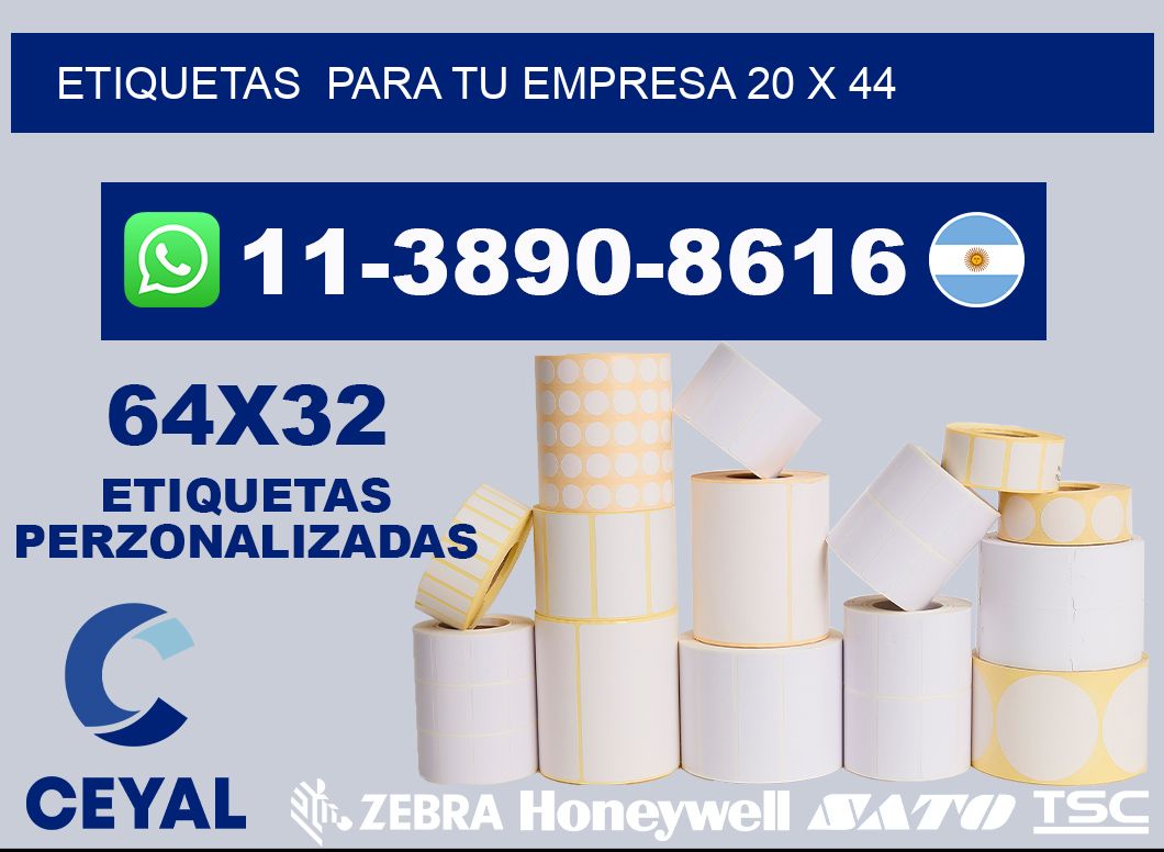 Etiquetas  para tu empresa 20 x 44