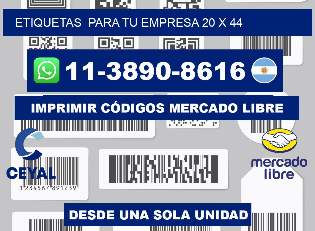 Etiquetas  para tu empresa 20 x 44