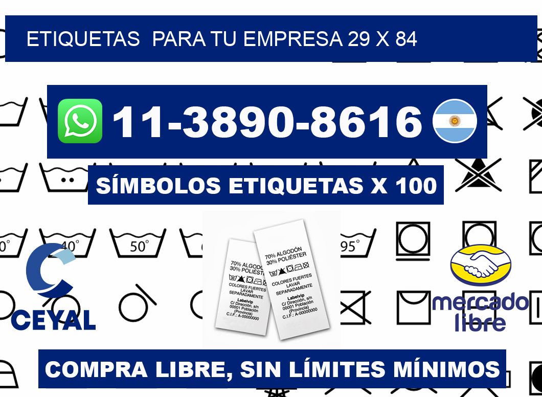 Etiquetas para tu empresa 29 x 84