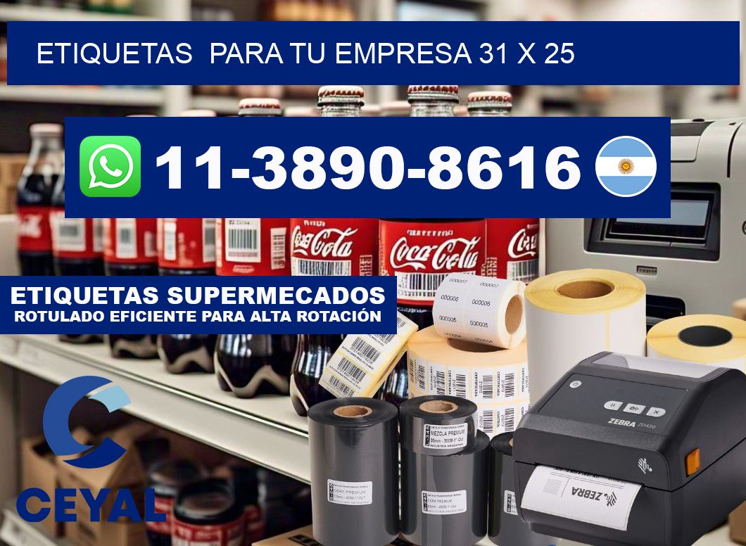 Etiquetas  para tu empresa 31 x 25