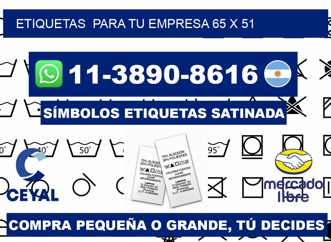 Etiquetas para tu empresa 65 x 51