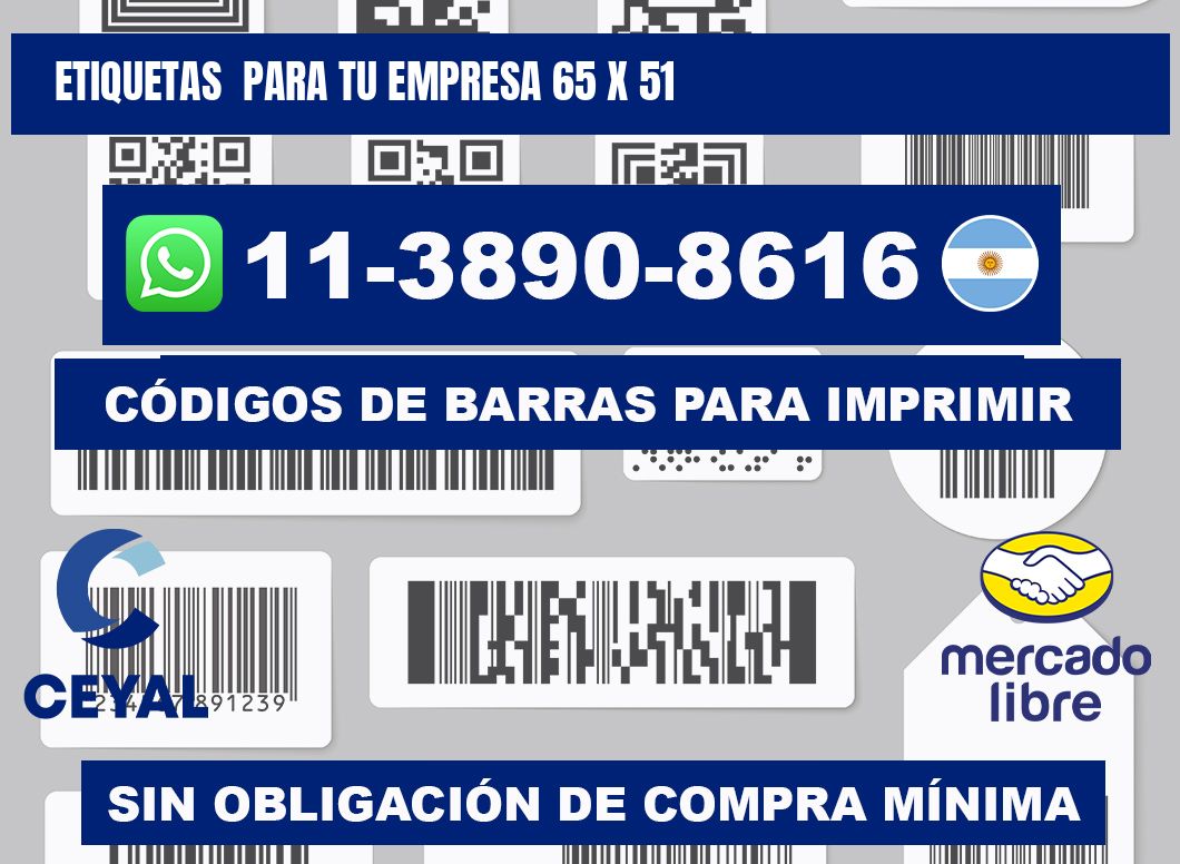 Etiquetas para tu empresa 65 x 51