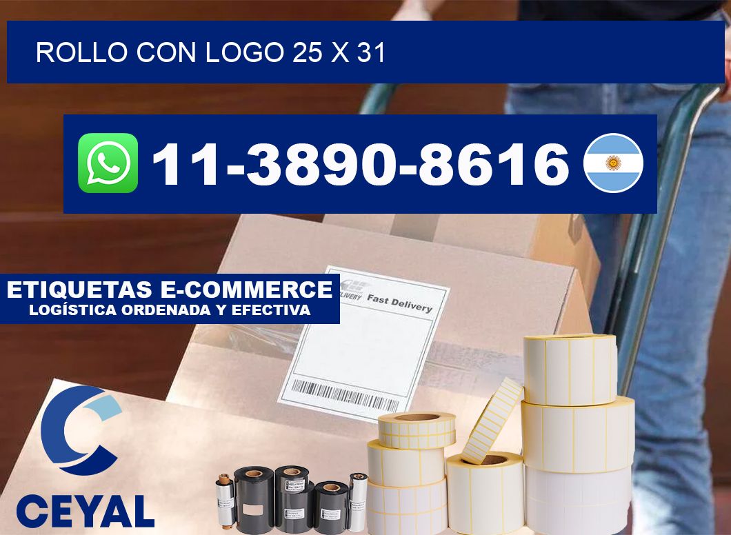 Rollo con logo 25 x 31