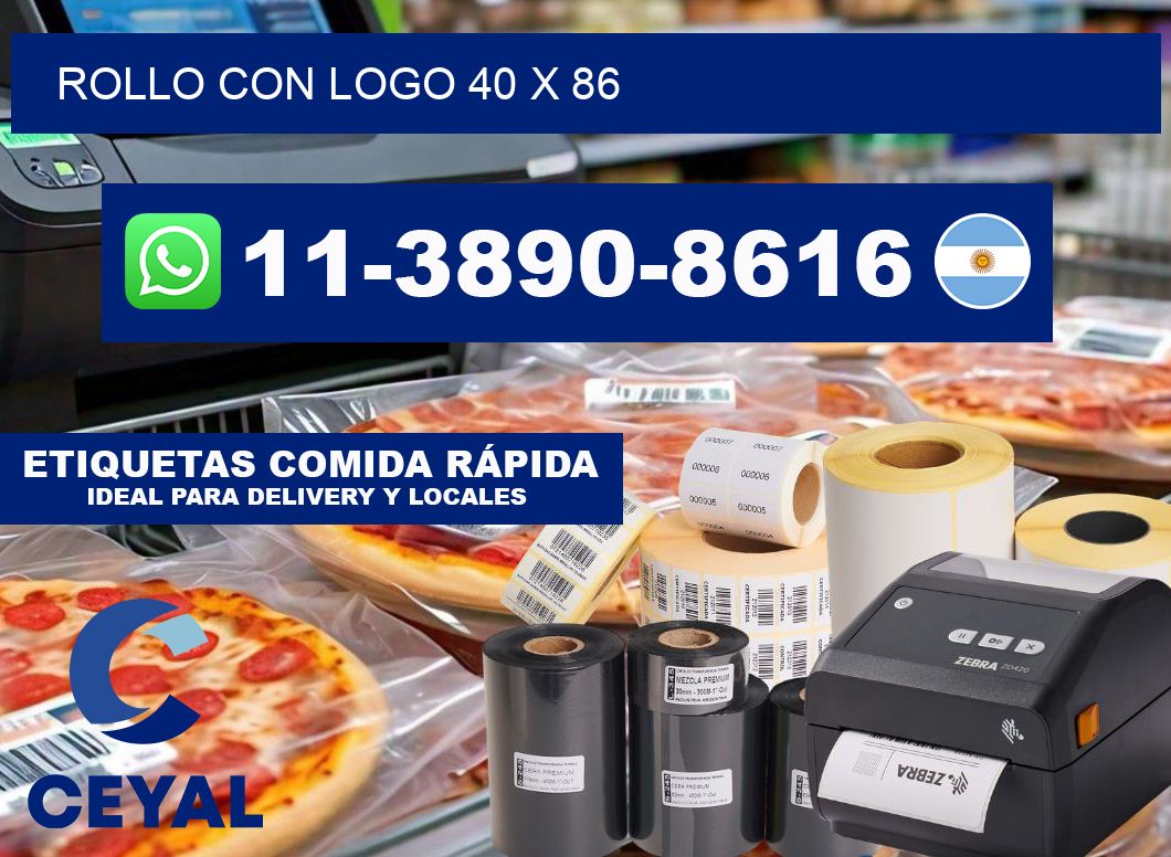 Rollo con logo 40 x 86
