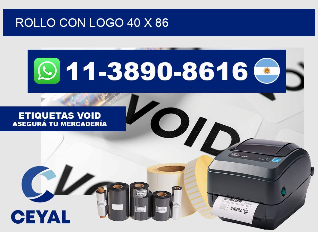 Rollo con logo 40 x 86