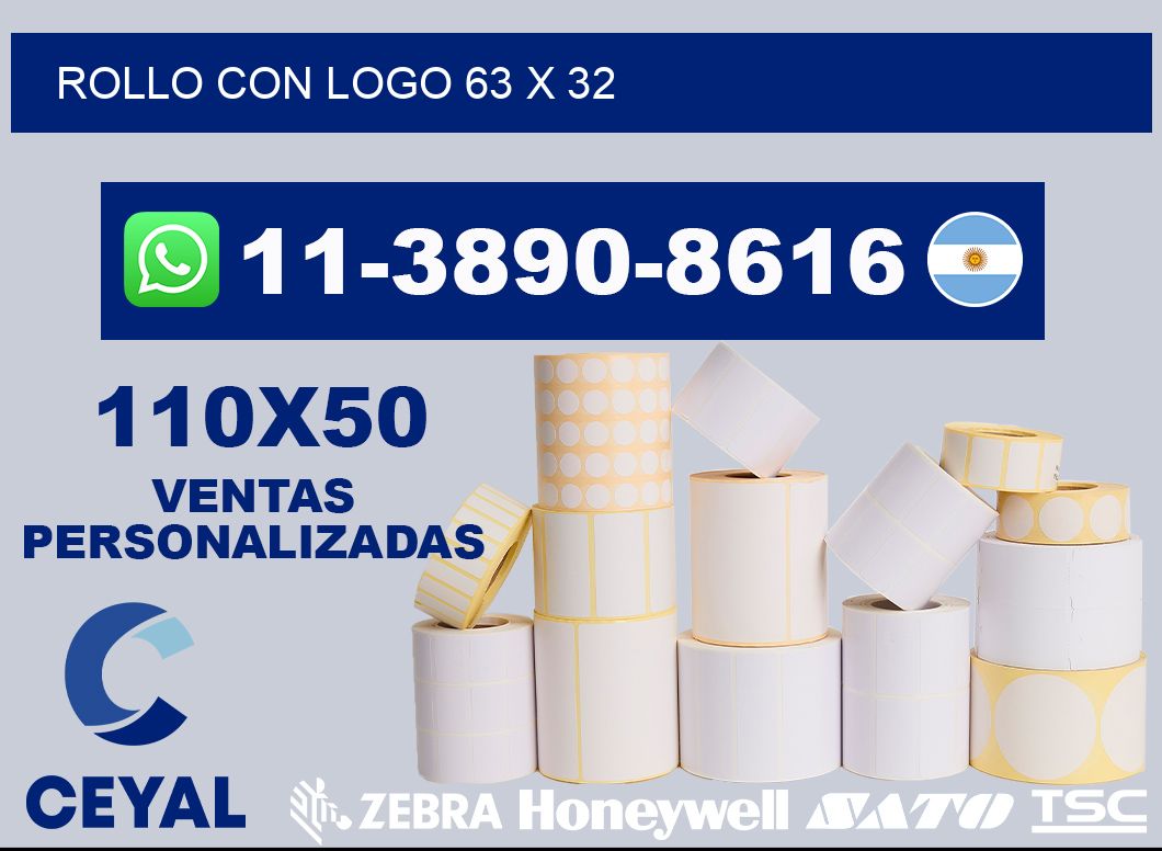 Rollo con logo 63 x 32