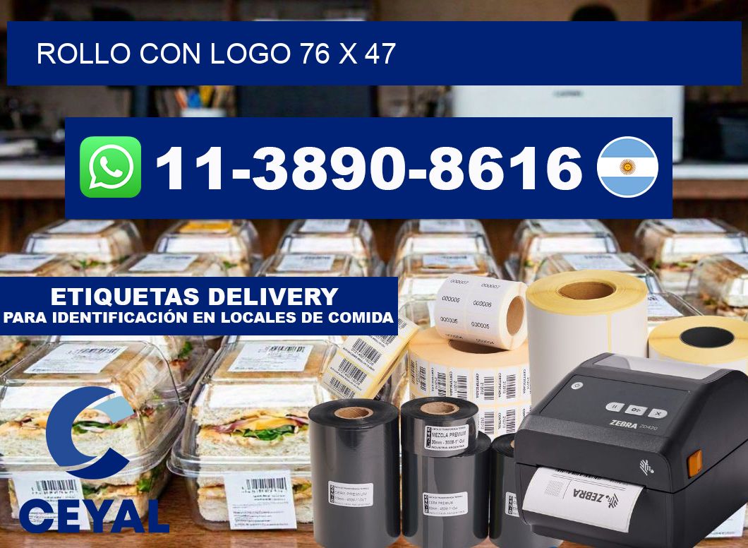 Rollo con logo 76 x 47