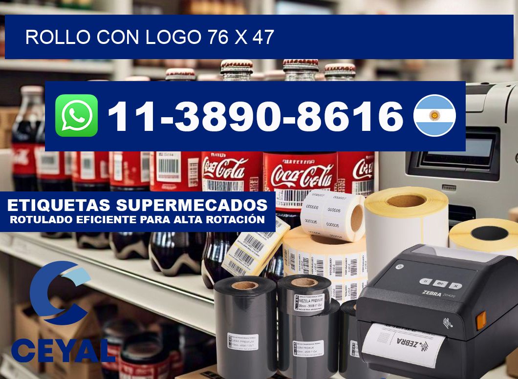 Rollo con logo 76 x 47