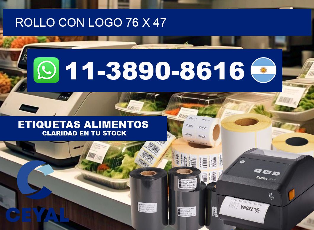Rollo con logo 76 x 47