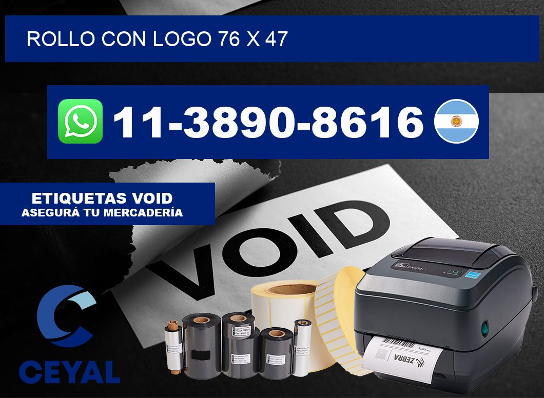 Rollo con logo 76 x 47