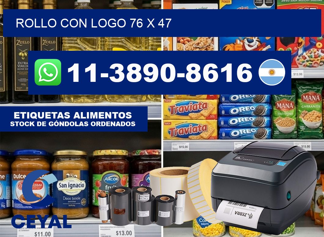 Rollo con logo 76 x 47