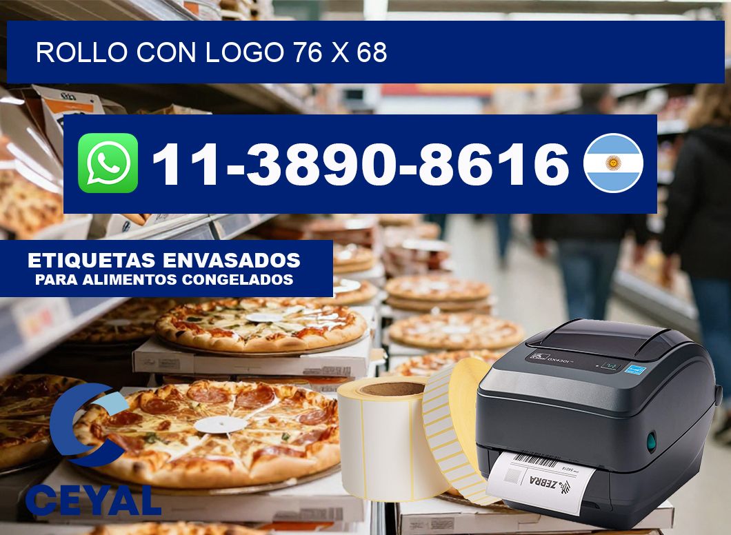 Rollo con logo 76 x 68
