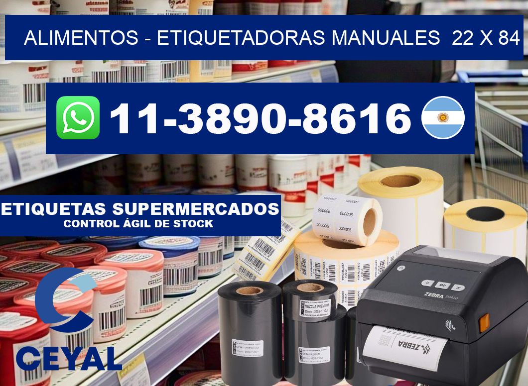 alimentos - Etiquetadoras Manuales  22 x 84