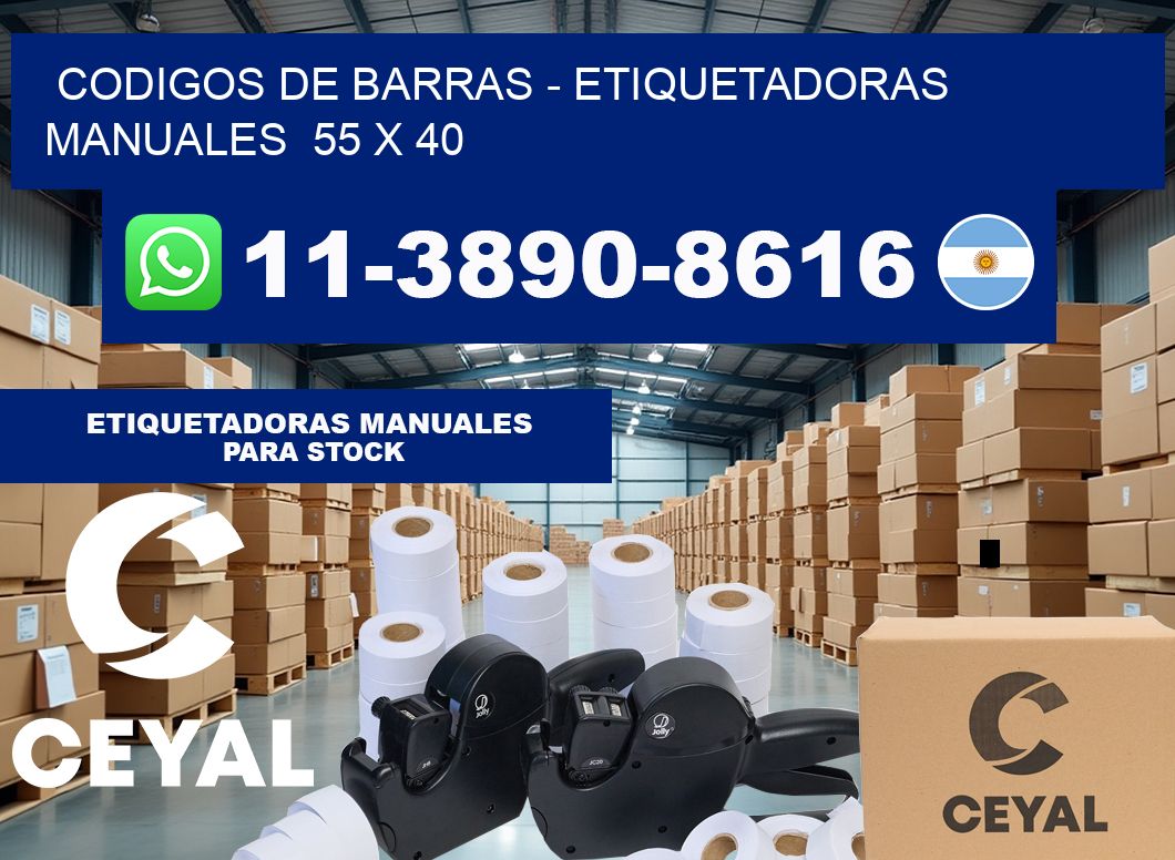 codigos de barras – Etiquetadoras Manuales  55 x 40