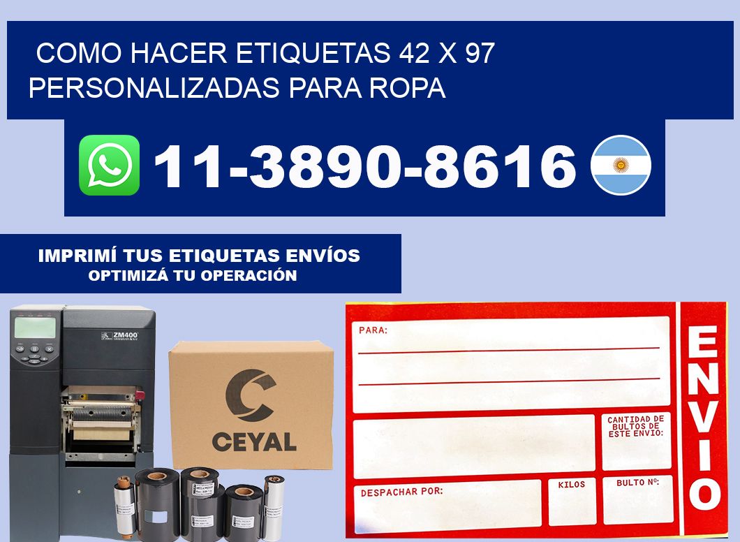 como hacer etiquetas 42 x 97 personalizadas para ropa