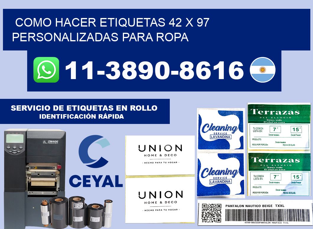 como hacer etiquetas 42 x 97 personalizadas para ropa