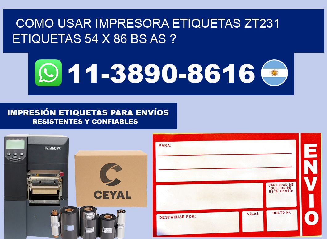 como usar impresora etiquetas zt231 etiquetas 54 x 86 BS AS ?